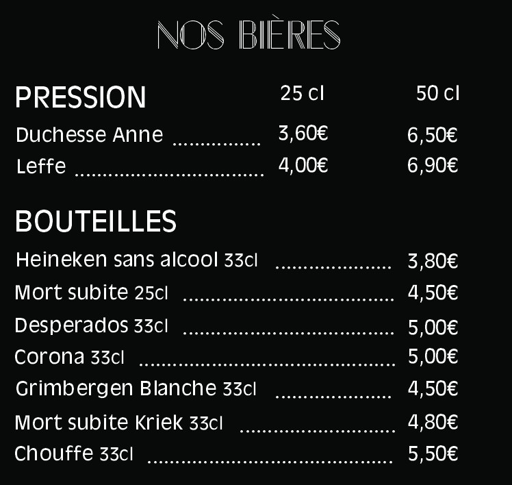 Nos Bières Restaurant L'exception - Plérin